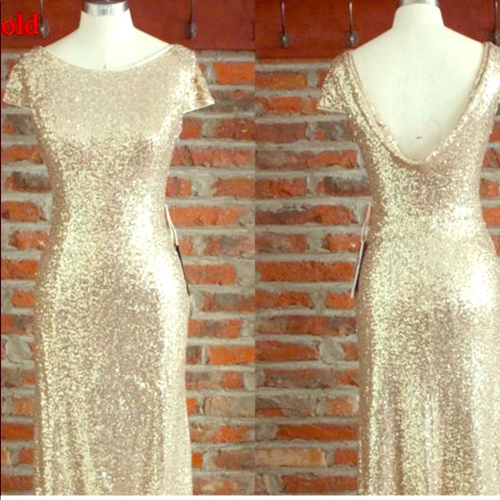 Gold sequin dress